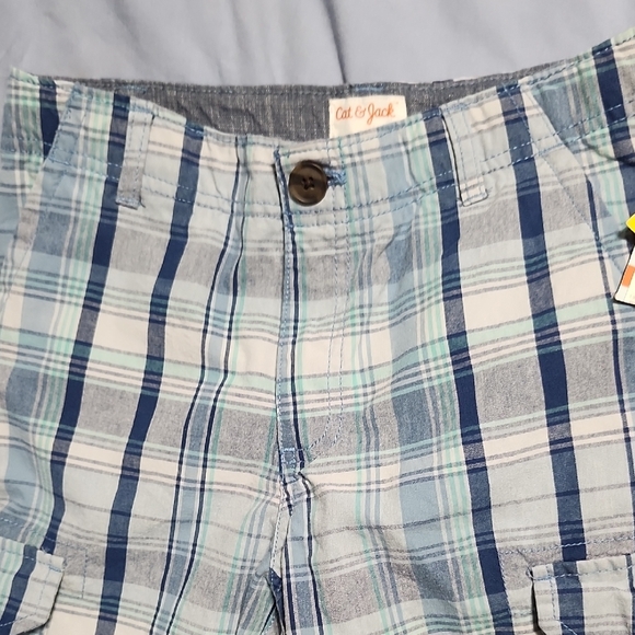 Cat & Jack Blue and White Plaid Shorts Lightweight Cotton - Picture 4 of 6